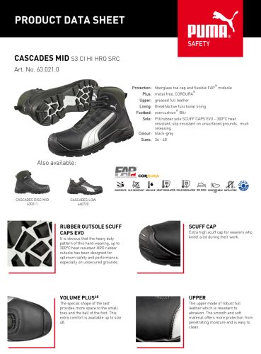 Puma Cascades Mid S3 CI HI HRO SRC munkavédelmi bakancs