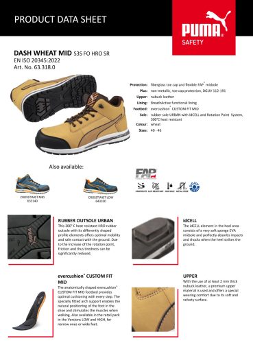 Puma Dash Wheat Mid S3 SRC HRO Védőbakancs